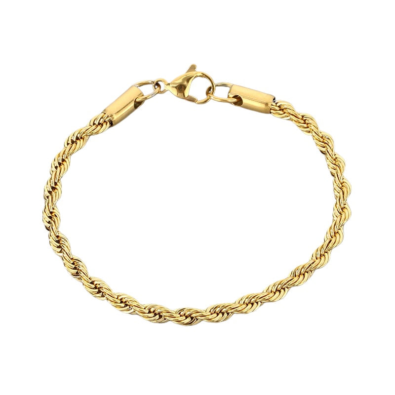 Unisex 4MM Wedding Bracelets Bracelet |18k Gold
