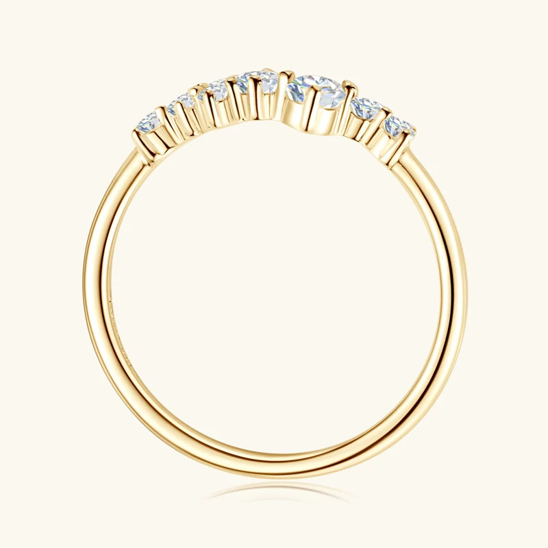 Round Moissanite Diamond Rings for Women |Gold