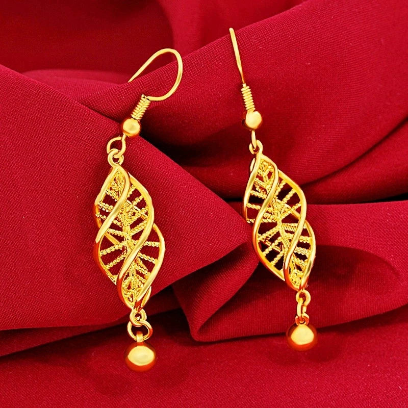Lightweight Elegant Handcrafted Earrings | 24K Gold