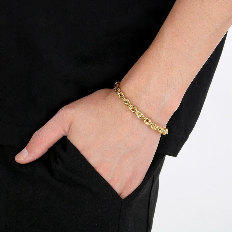 Unisex 4MM Wedding Bracelets Bracelet |18k Gold