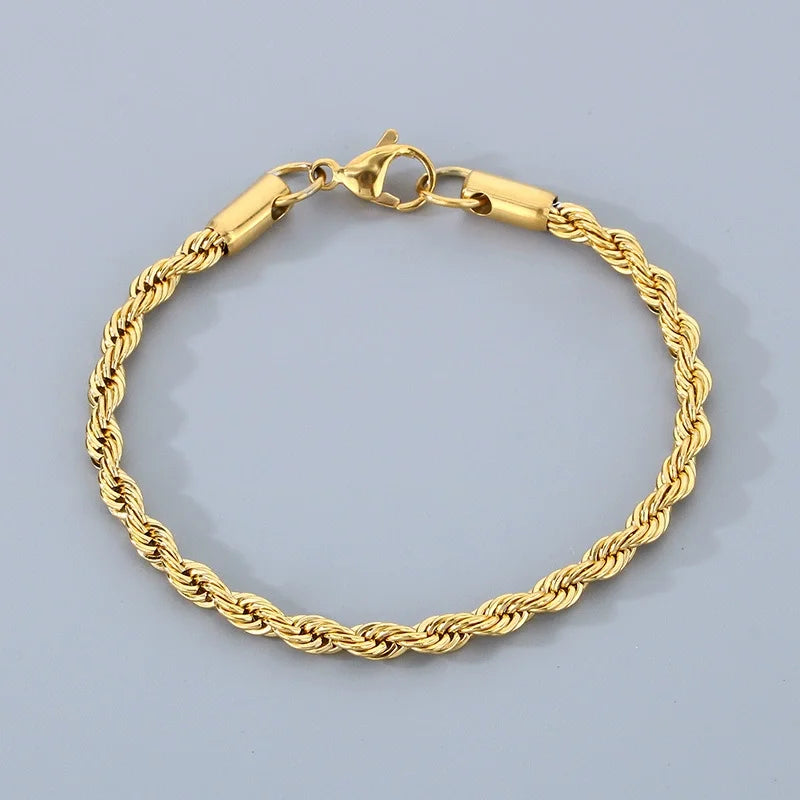 Unisex 4MM Wedding Bracelets Bracelet |18k Gold