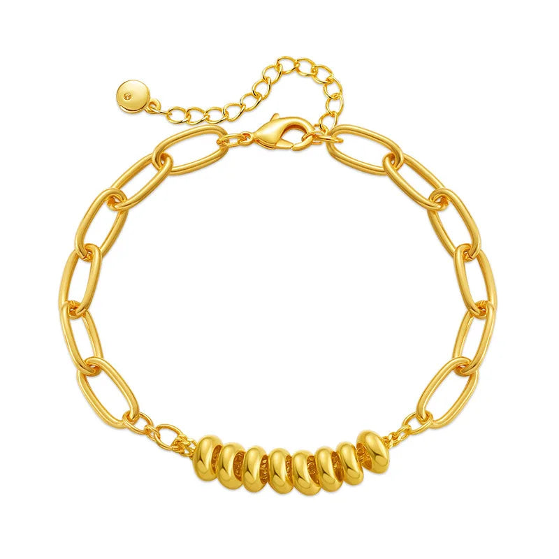 6mm Paperclip Adjustable Bracelet |18k Gold