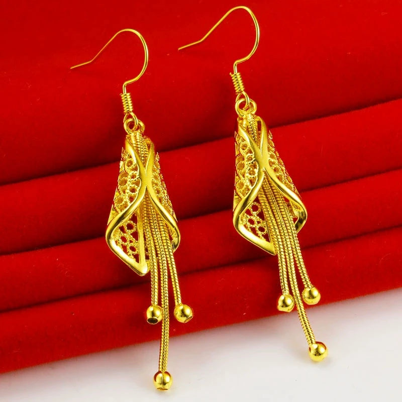 Lightweight Elegant Handcrafted Earrings | 24K Gold