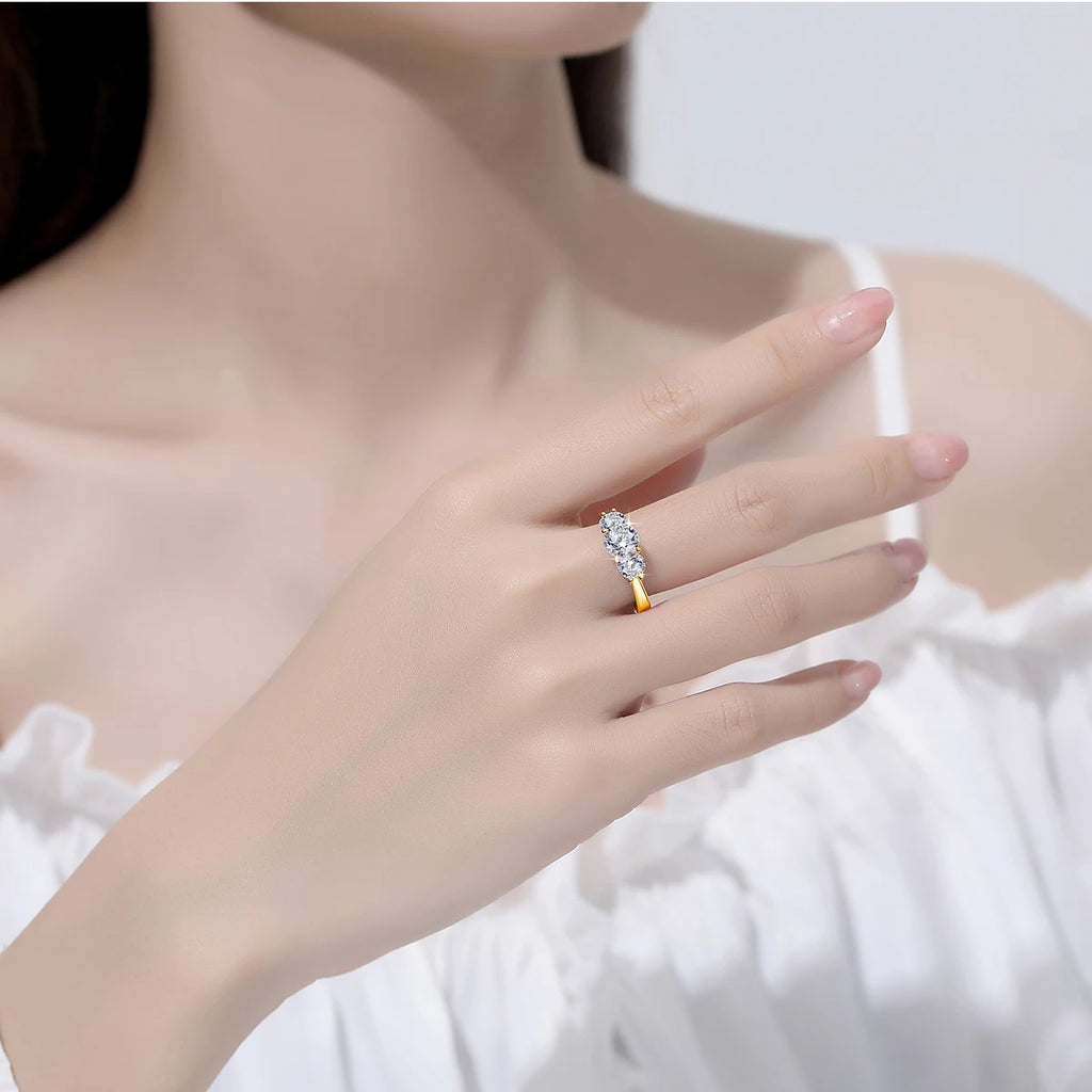 2ct Moissanite Rings for Women Eternity Engagement |18K Gold