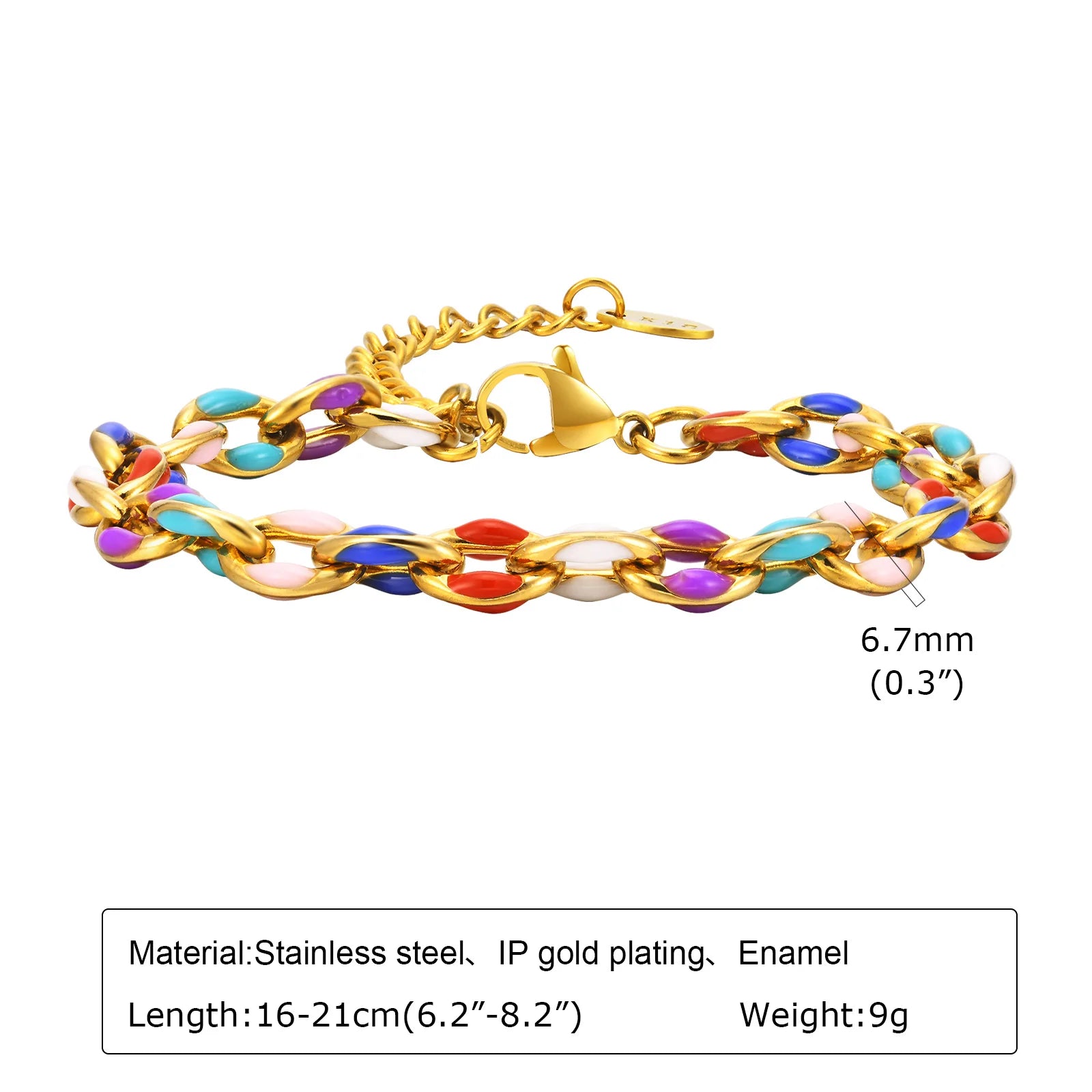 6mm Paperclip Adjustable Bracelet |18k Gold