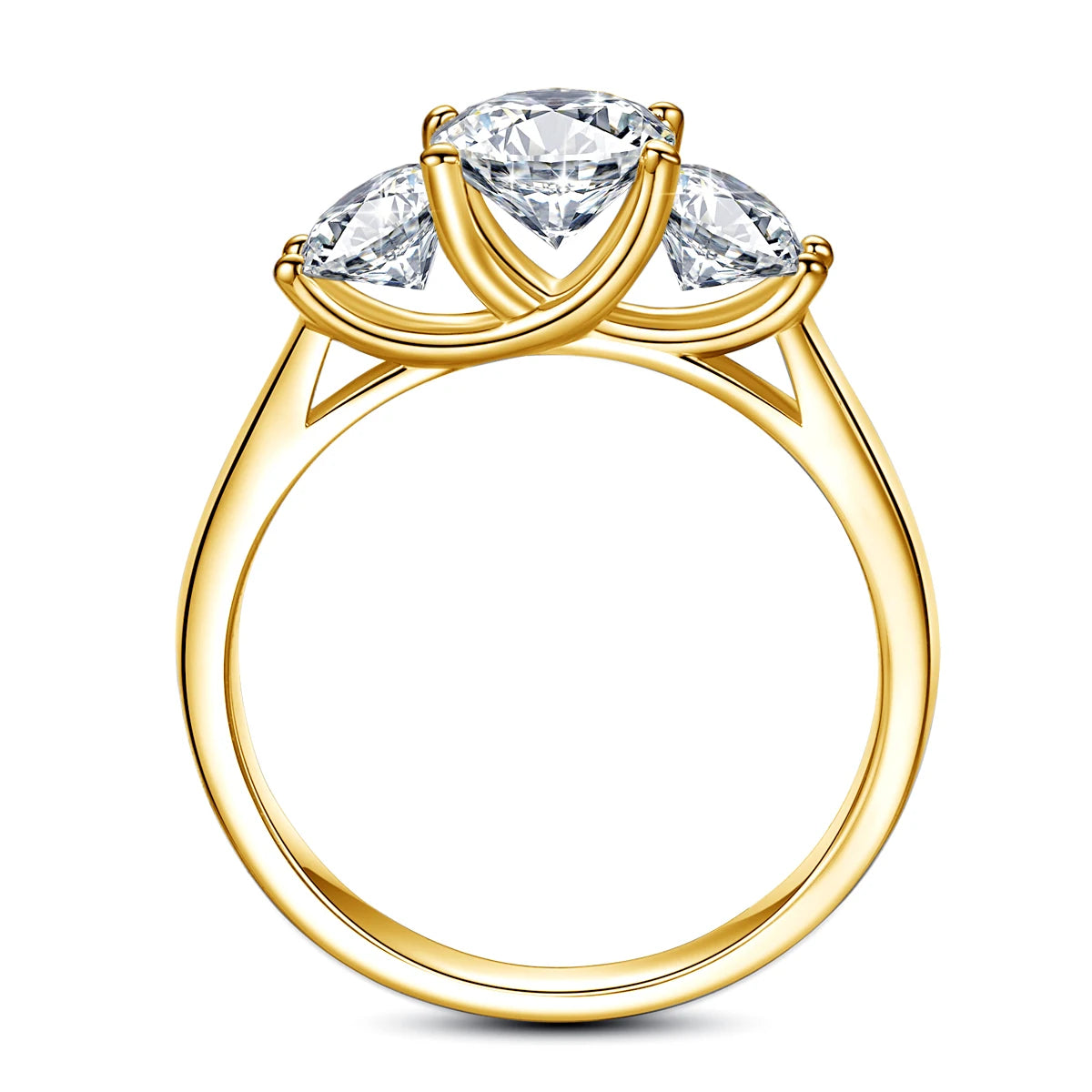 2ct Moissanite Rings for Women Eternity Engagement |18K Gold