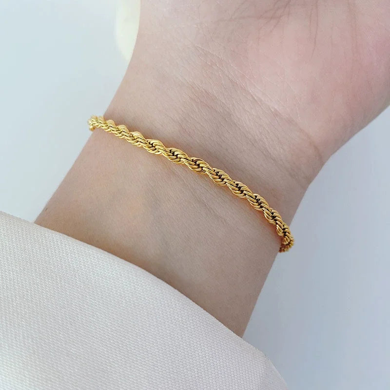 Unisex 4MM Wedding Bracelets Bracelet |18k Gold