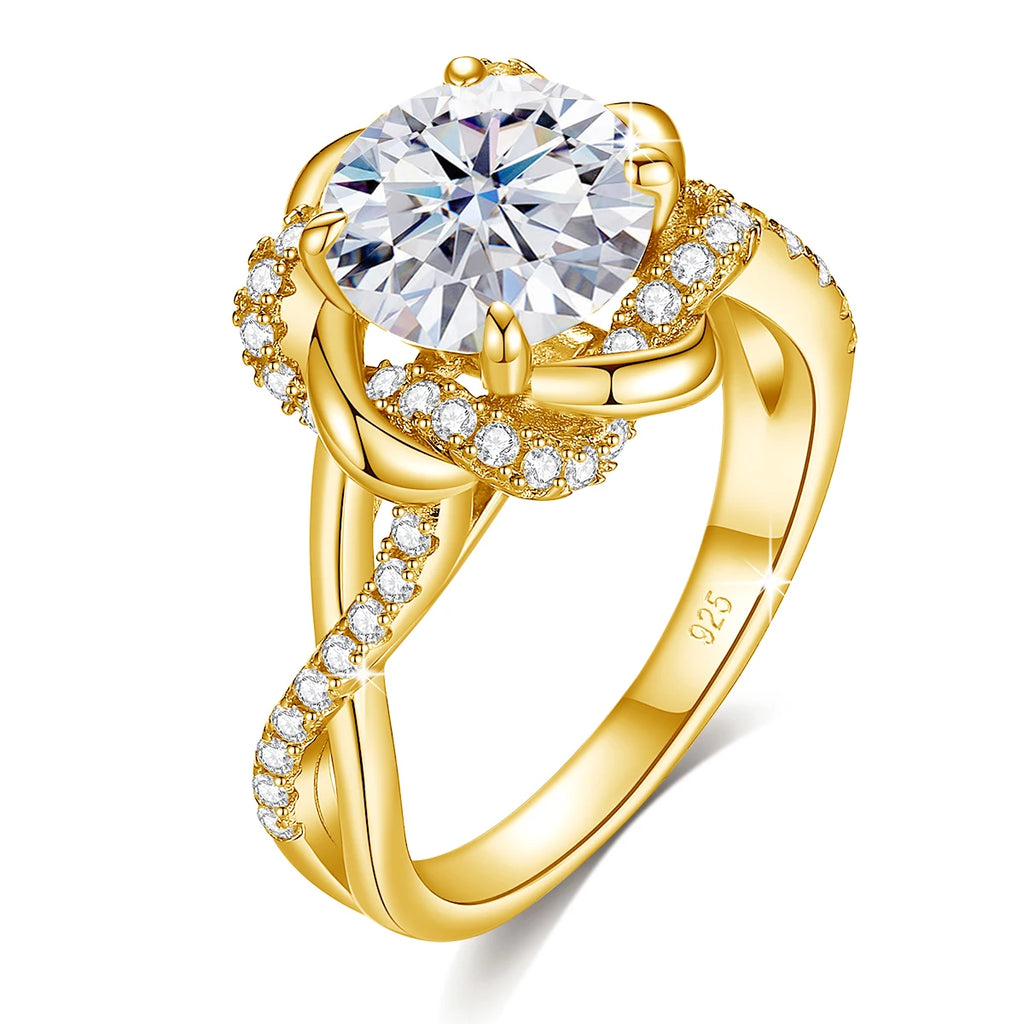 3ct Moissanite Wedding  Ring for Woman |Gold