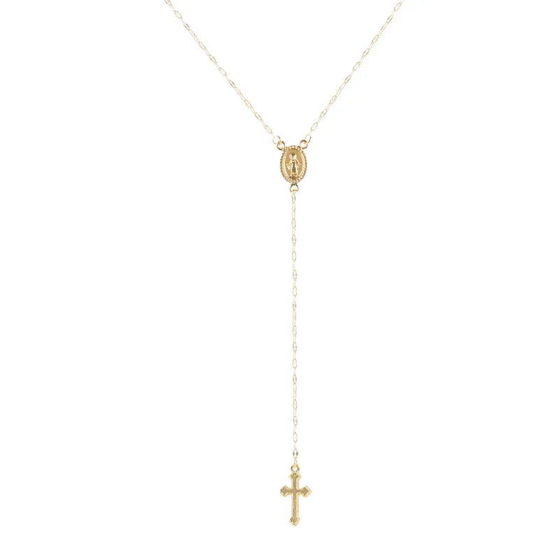 Vintage Bohemia Cross Necklace Charm |Gold