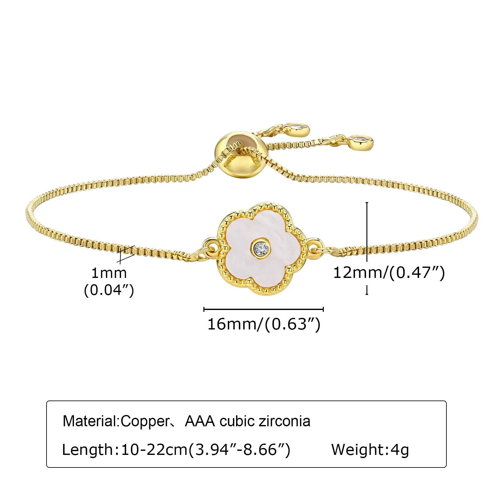 6mm Paperclip Adjustable Bracelet |18k Gold