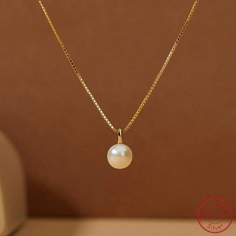 Light Luxury Pearl Pendant Necklace Clavicle Chain |18k Gold