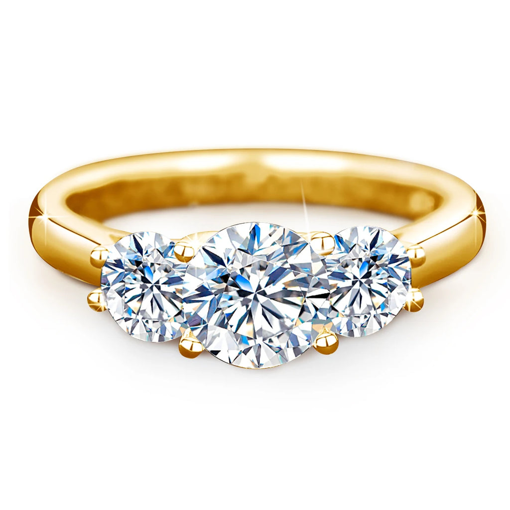 2ct Moissanite Rings for Women Eternity Engagement |18K Gold