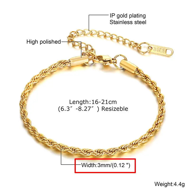 6mm Paperclip Adjustable Bracelet |18k Gold