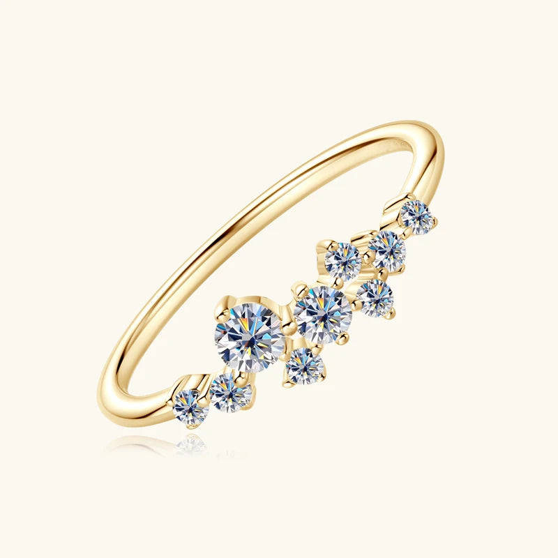 Round Moissanite Diamond Rings for Women |Gold