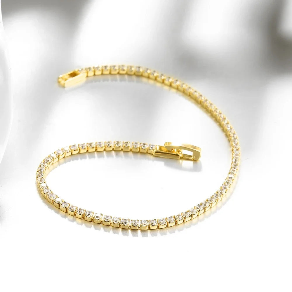16cm-19cm Zirconia Bracelet |18k Gold