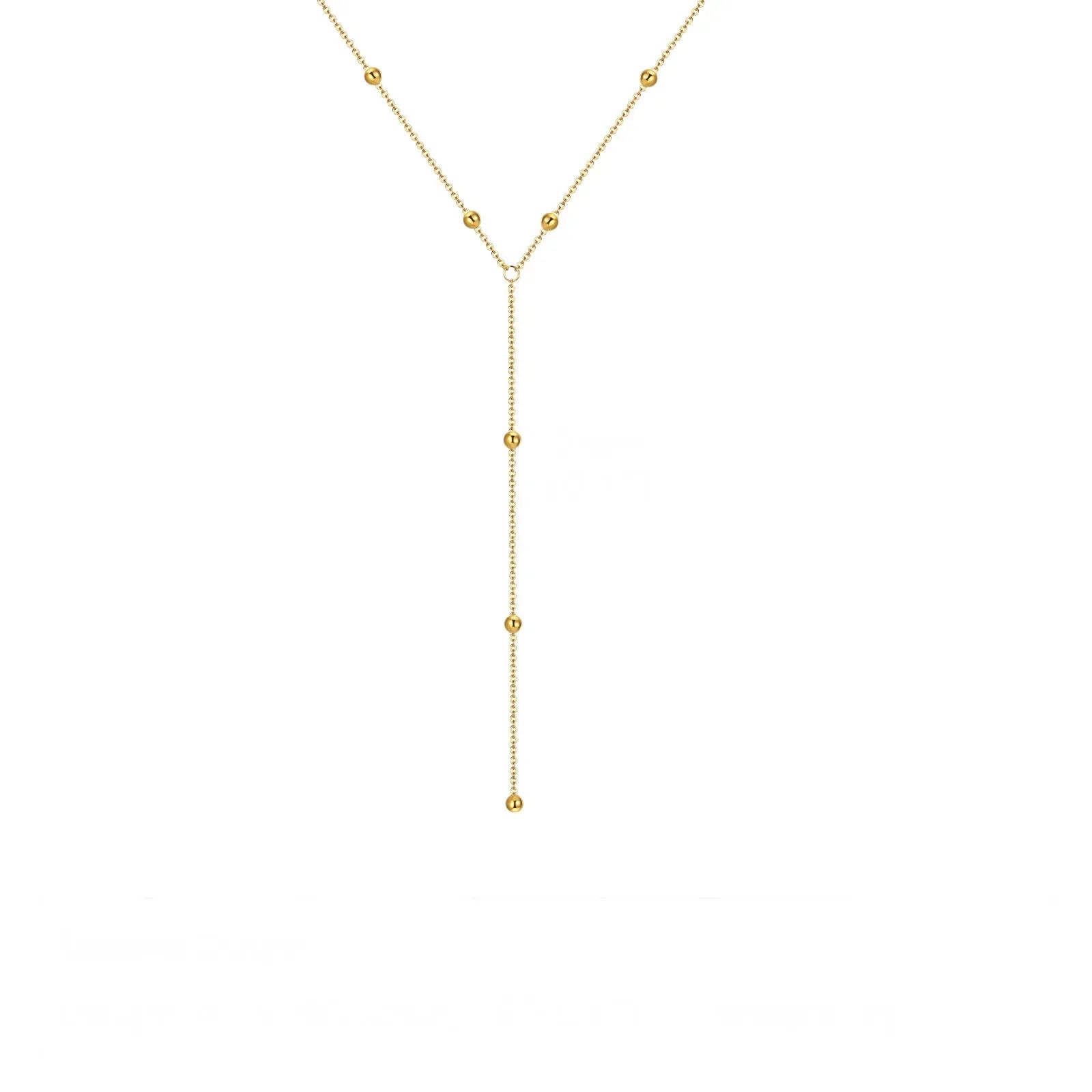 Double Laryer Long Chain Drop Pendant Choker Necklaces |Gold