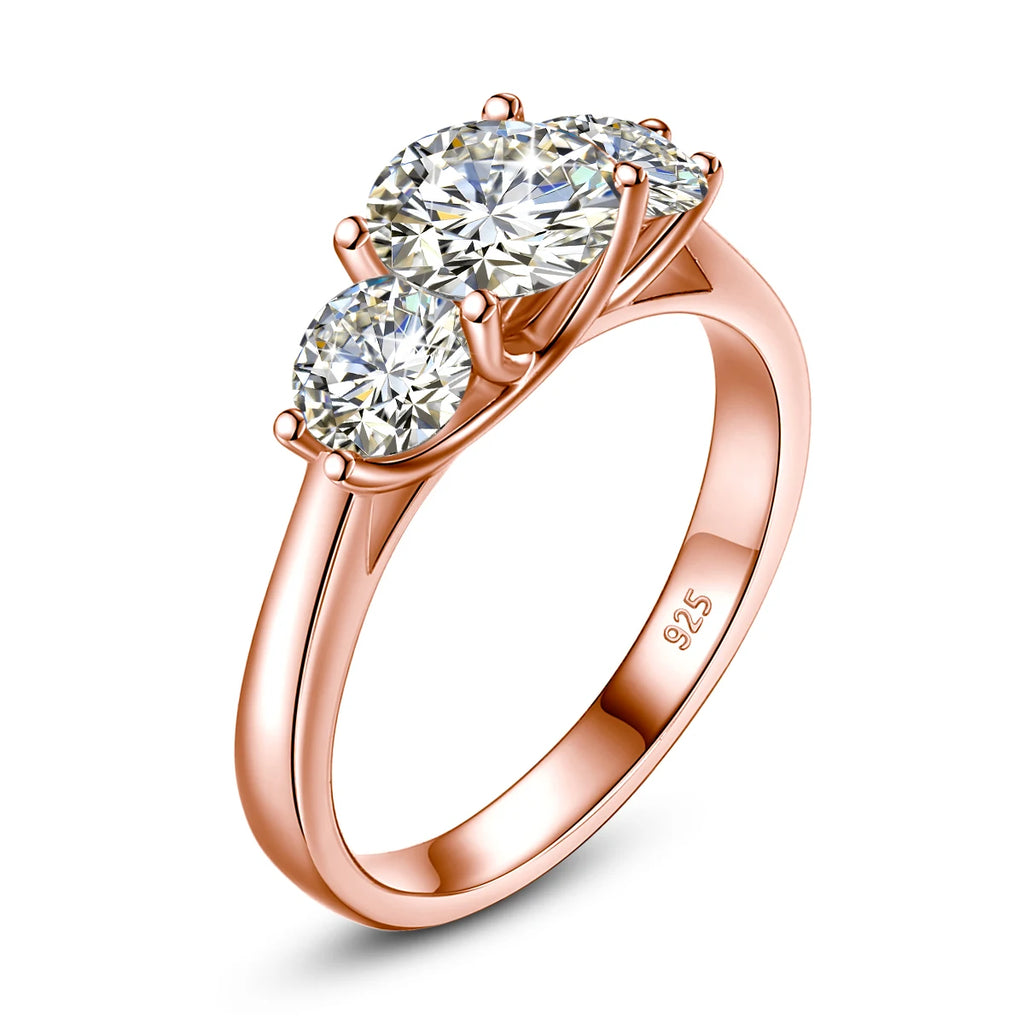 2ct Moissanite Rings for Women Eternity Engagement |18K Gold