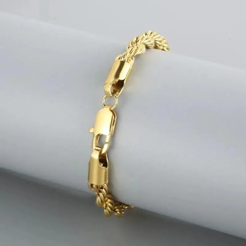 Unisex 4MM Wedding Bracelets Bracelet |18k Gold