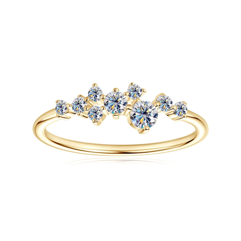 Round Moissanite Diamond Rings for Women |Gold